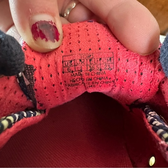 Tom’s Del Rey Navy Blue embroidered Colorful Boho Aztec Lace Up Shoes Women’s 6 - Picture 10 of 10